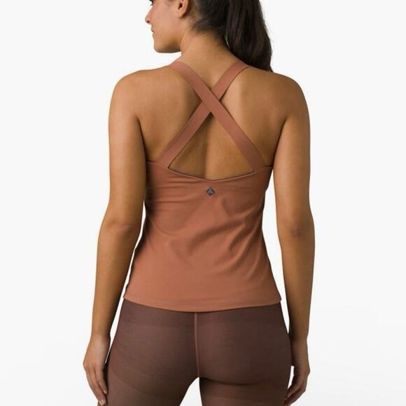 Prana Layna Active Cross Back Shelf Bra Removable Padded Tank Small - Picture 1 of 9